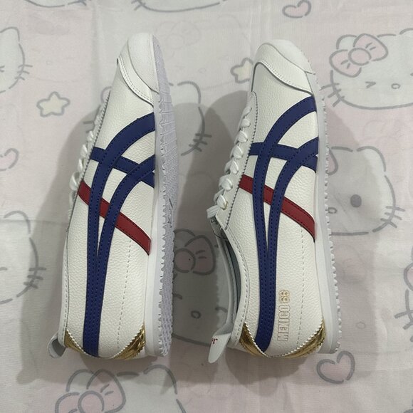 Onitsuka Tiger Blue And Red Striped White Sneakers - Picture 5 of 6